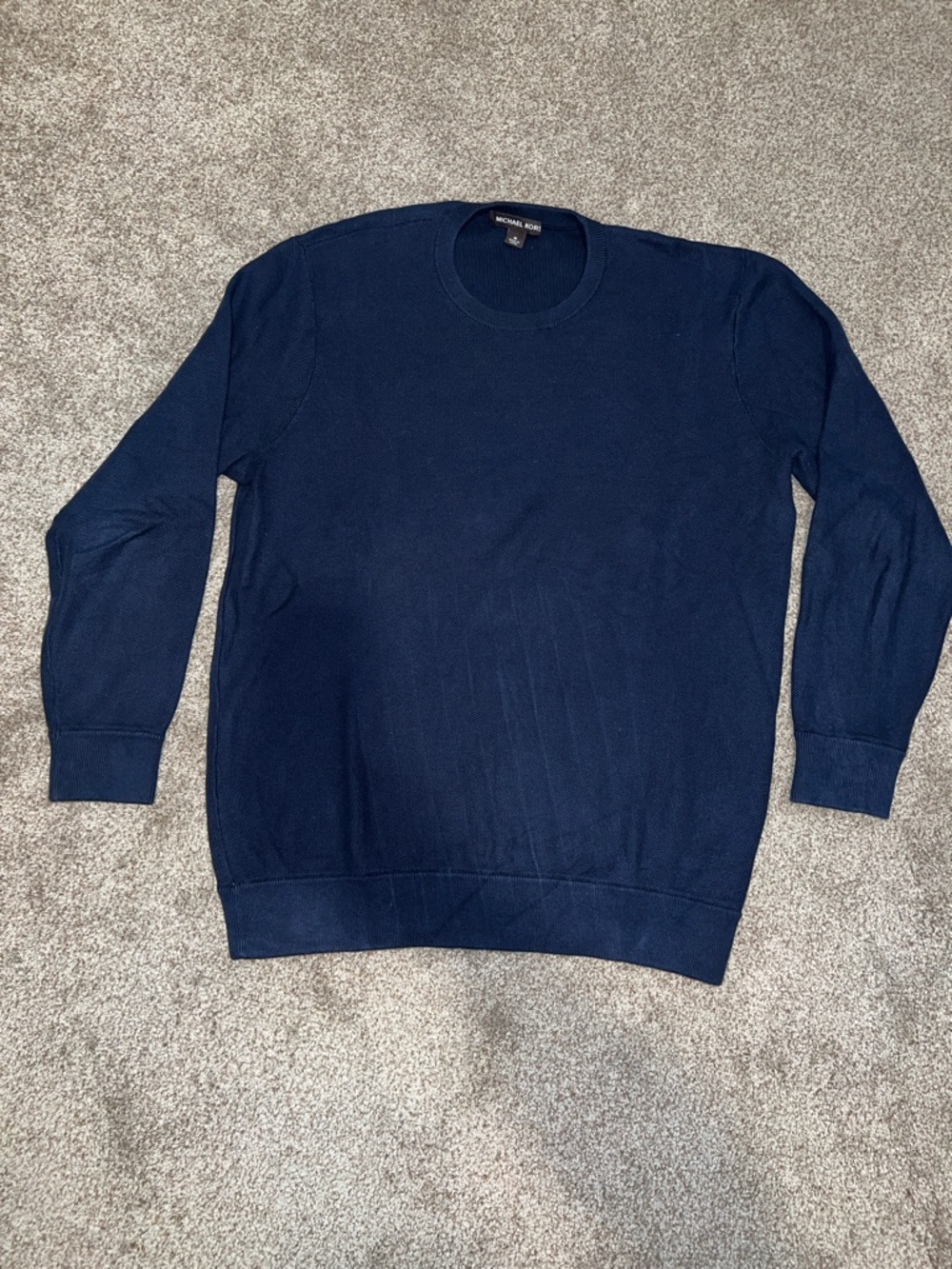 Michael Kors Men's Dark Navy Crewneck Knit Sweater